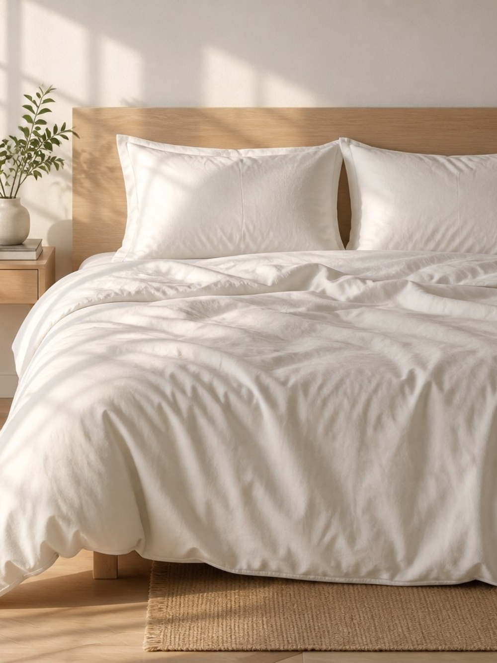 Premium Cream Cotton Duvet Cover Set Queen